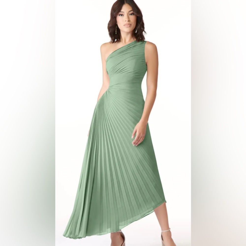 Azazie NWT matcha asymmetrical dress